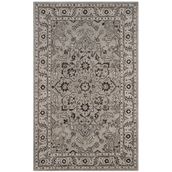 SAFAVIEH Antiquity Conway Oriental Wool Area Rug, Gray/Beige, 6' x 9'