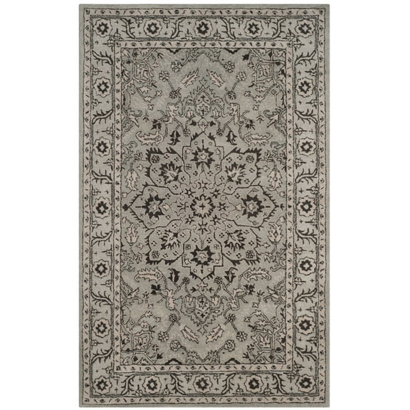 SAFAVIEH Antiquity Conway Oriental Wool Area Rug, Gray/Beige, 6' x 9'