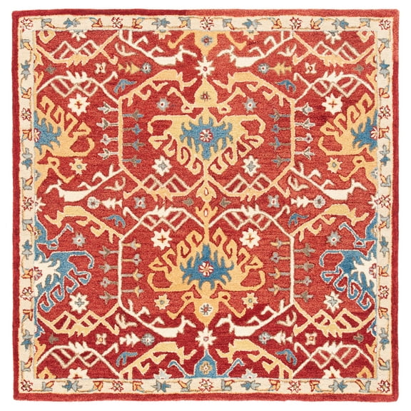 SAFAVIEH Antiquity Craig Oriental Area Rug, Red/Yellow, 6' x 6' Square