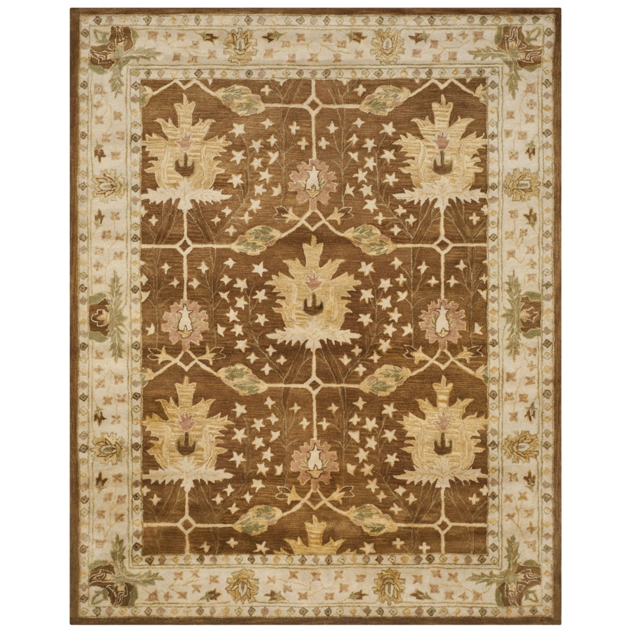 Antiquity Hand Tufted Brown and Beige Wool Area Rug