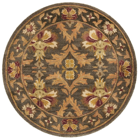 SAFAVIEH Antiquity Diarmait Oriental Wool Area Rug, Sage/Gold, 3'6" x 3'6" Round