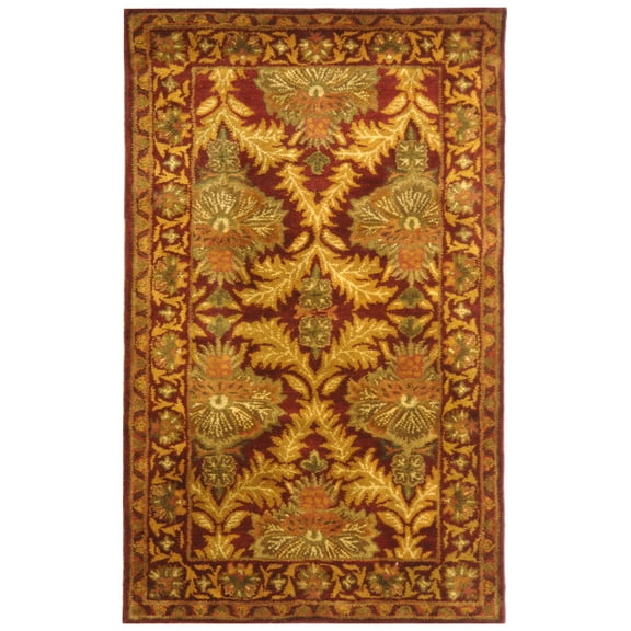 SAFAVIEH Antiquity Diarmait Oriental Wool Area Rug, Wine/Gold, 3' x 5'