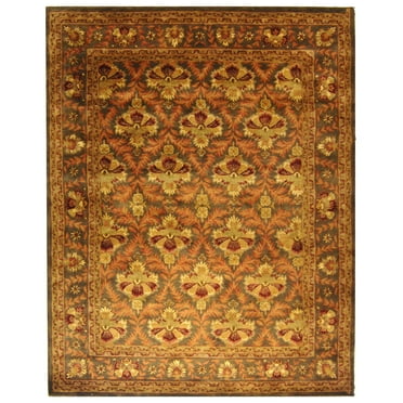 SAFAVIEH Antiquity Diarmait Traditional Floral Wool Area Rug, Sage/Gold, 3' x 5'