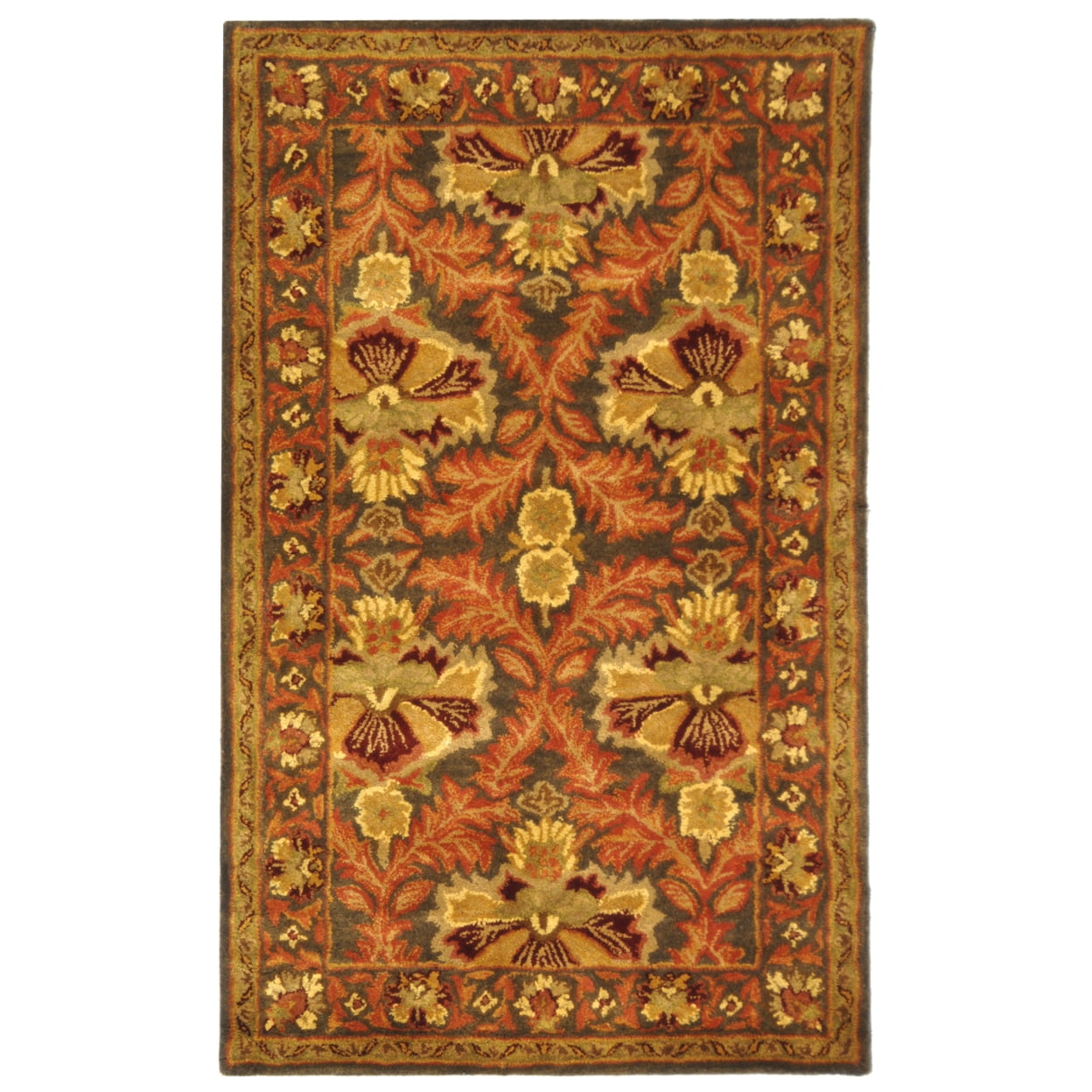 Handmade Multicolor Sage/Gold Wool Tufted Rectangular Rug 3' x 5'