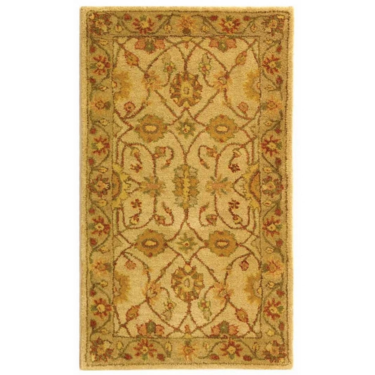 Elegant Ivory Wool Tufted 2'3" x 4' Traditional Area Rug