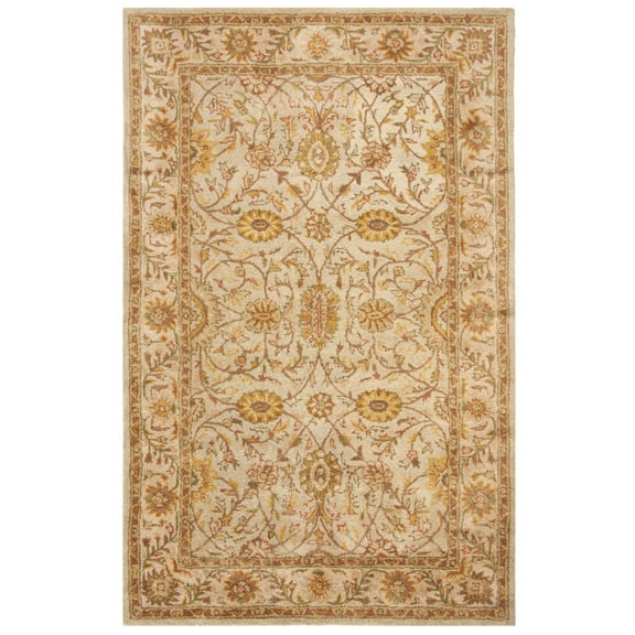 SAFAVIEH Antiquity Domhnall Oriental Wool Area Rug, Ivory/Light Green, 5' x 8'