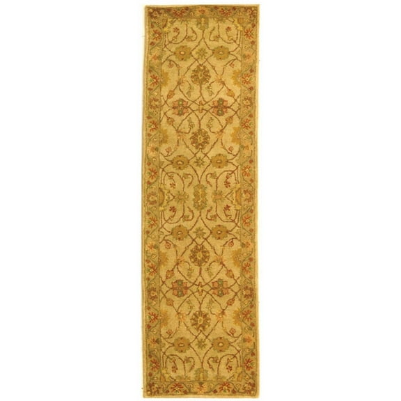 SAFAVIEH Antiquity Domhnall Oriental Wool Runner Rug, Ivory/Light Green, 2'3" x 10'