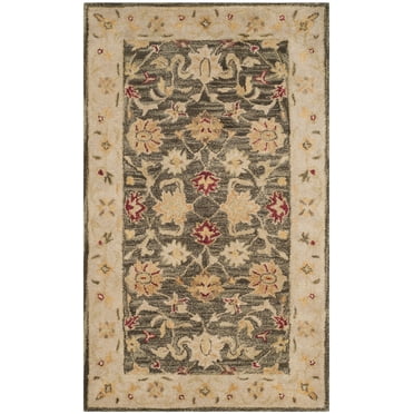 SAFAVIEH Antiquity Driskoll Traditional Floral Wool Area Rug, Olive Grey/Beige, 3' x 5'