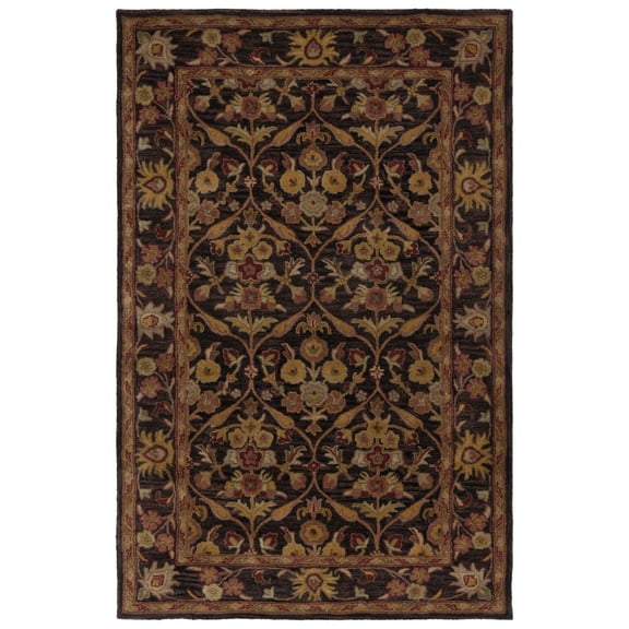 SAFAVIEH Antiquity Francine Oriental Wool Area Rug, Dark Plum/Gold, 6' x 9'