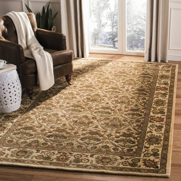 SAFAVIEH Antiquity Francine Floral Bordered Wool Area Rug, Gold, 8'3" x 11'