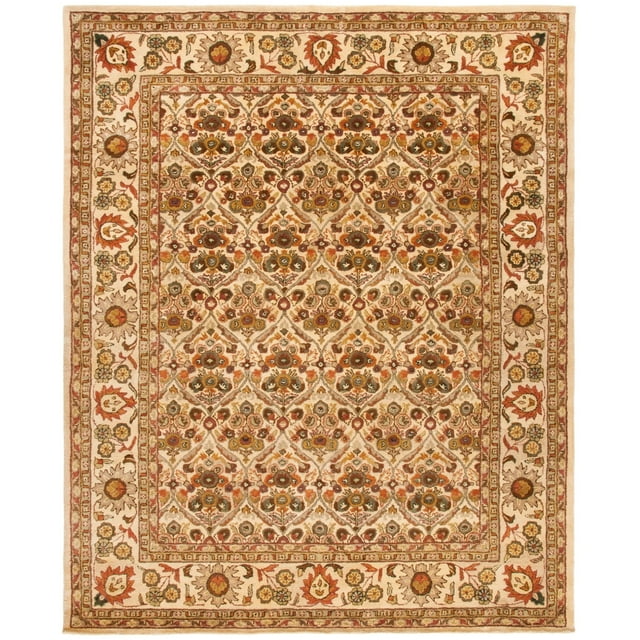 SAFAVIEH Antiquity Francine Floral Bordered Wool Area Rug, Gold, 8' x 8' Round