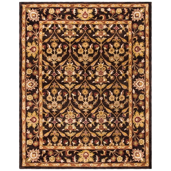 SAFAVIEH Antiquity Francine Oriental Wool Area Rug, Dark Plum/Gold, 9'6" x 13'6"