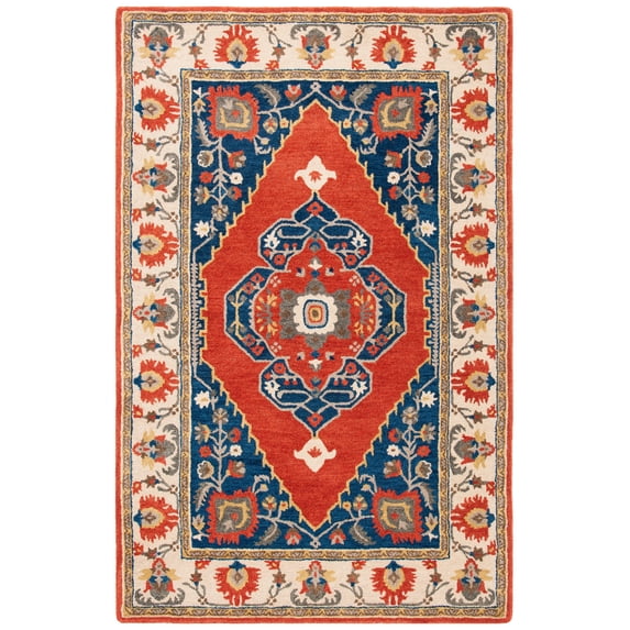 SAFAVIEH Antiquity Franklyn Oriental Wool Area Rug, Rust/Ivory, 3' x 5'