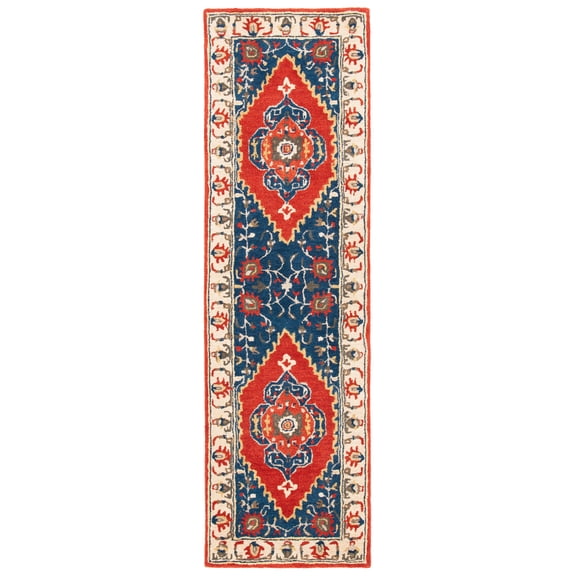 SAFAVIEH Antiquity Franklyn Oriental Wool Runner Rug, Rust/Ivory, 2'3" x 8'