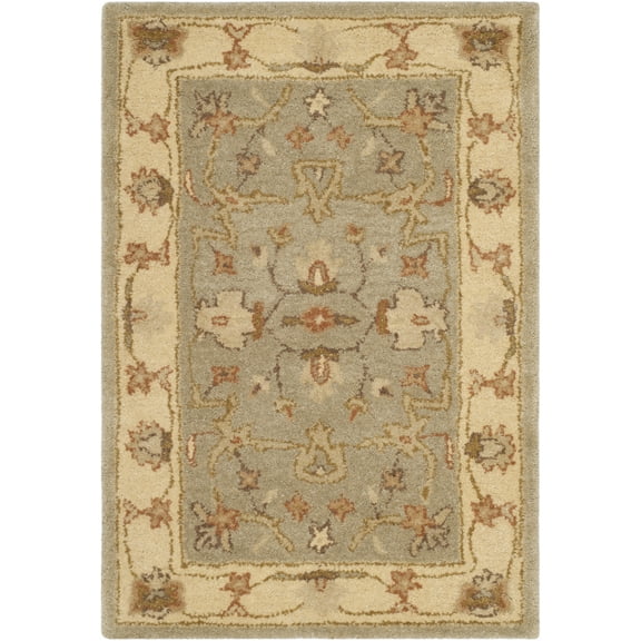 SAFAVIEH Antiquity Georgene Oriental Wool Area Rug, Light Gray/Beige, 2' x 3'