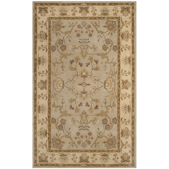 SAFAVIEH Antiquity Georgene Oriental Wool Area Rug, Light Gray/Beige, 6' x 9'