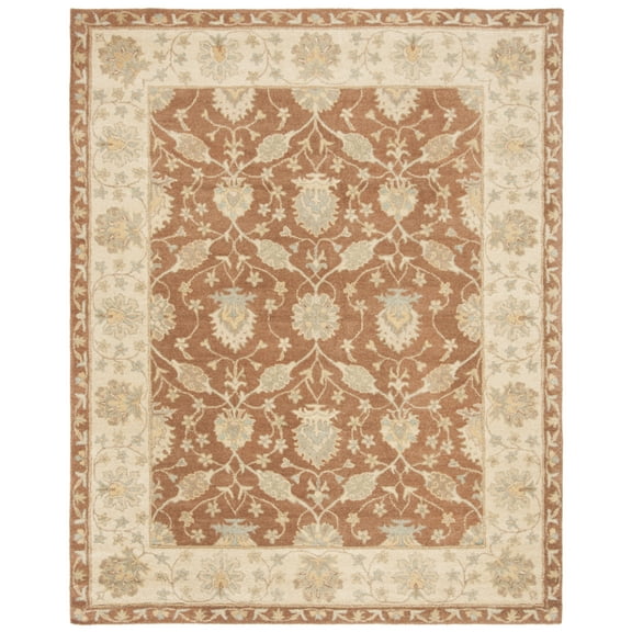 SAFAVIEH Antiquity Gisselle Traditional Floral Wool Area Rug, Brown/Taupe, 2'3" x 4'