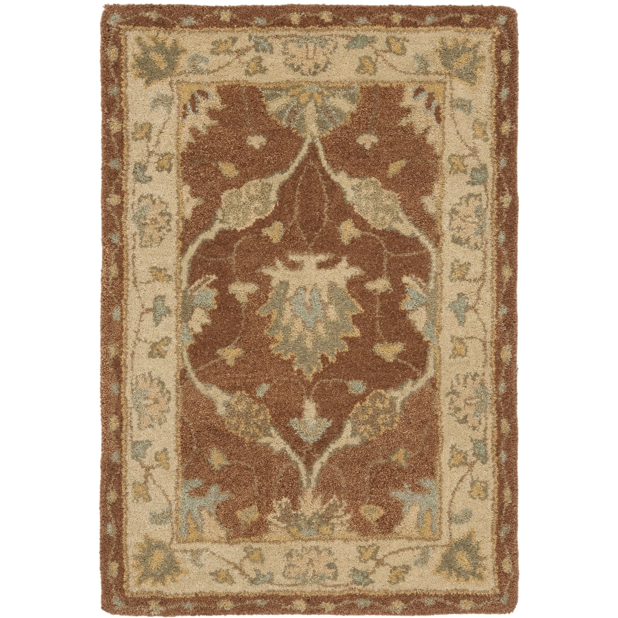 Handmade Light Blue and Brown Wool Tufted Area Rug