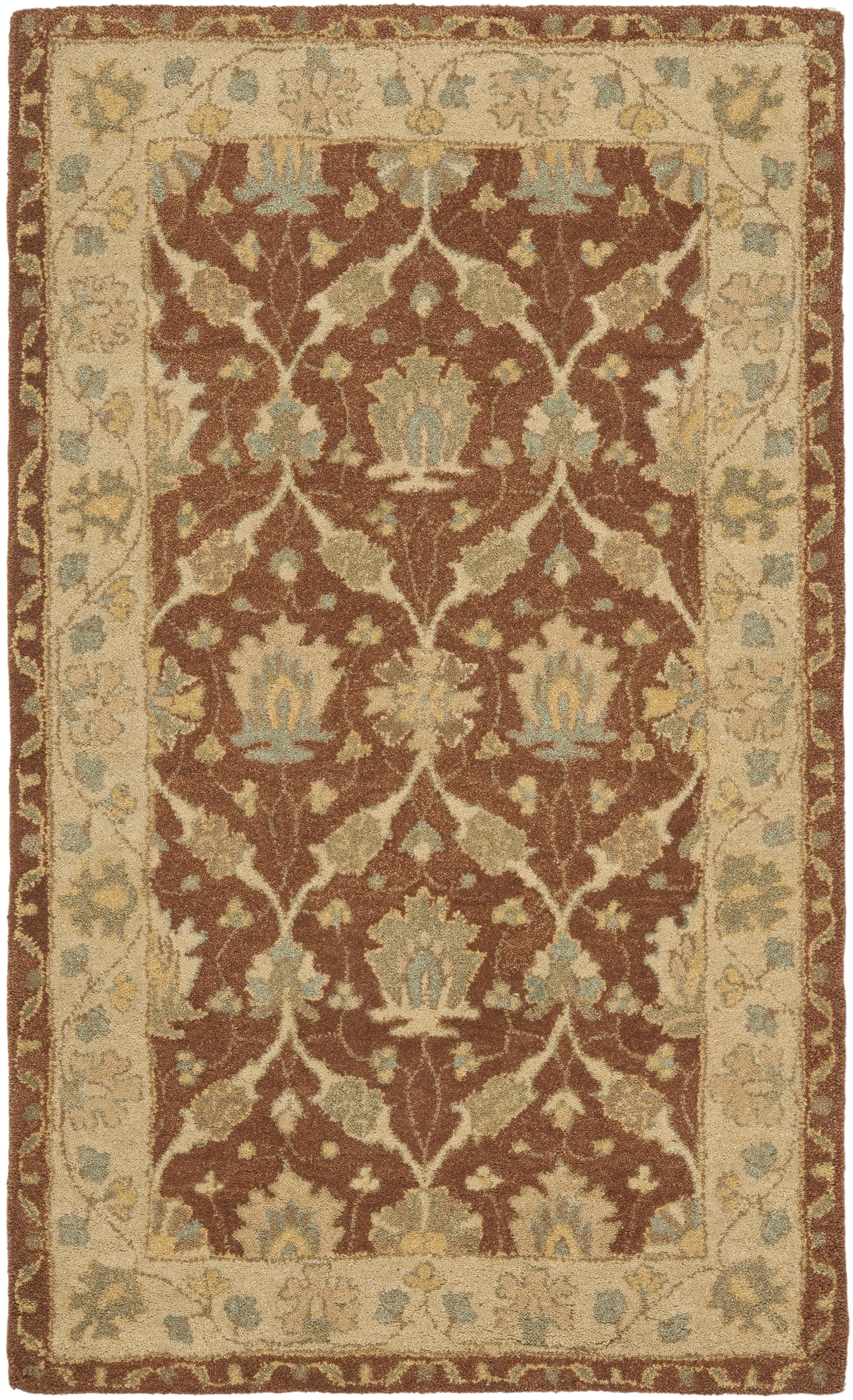 Handmade Brown and Taupe Wool Tufted Area Rug, 3' x 5'