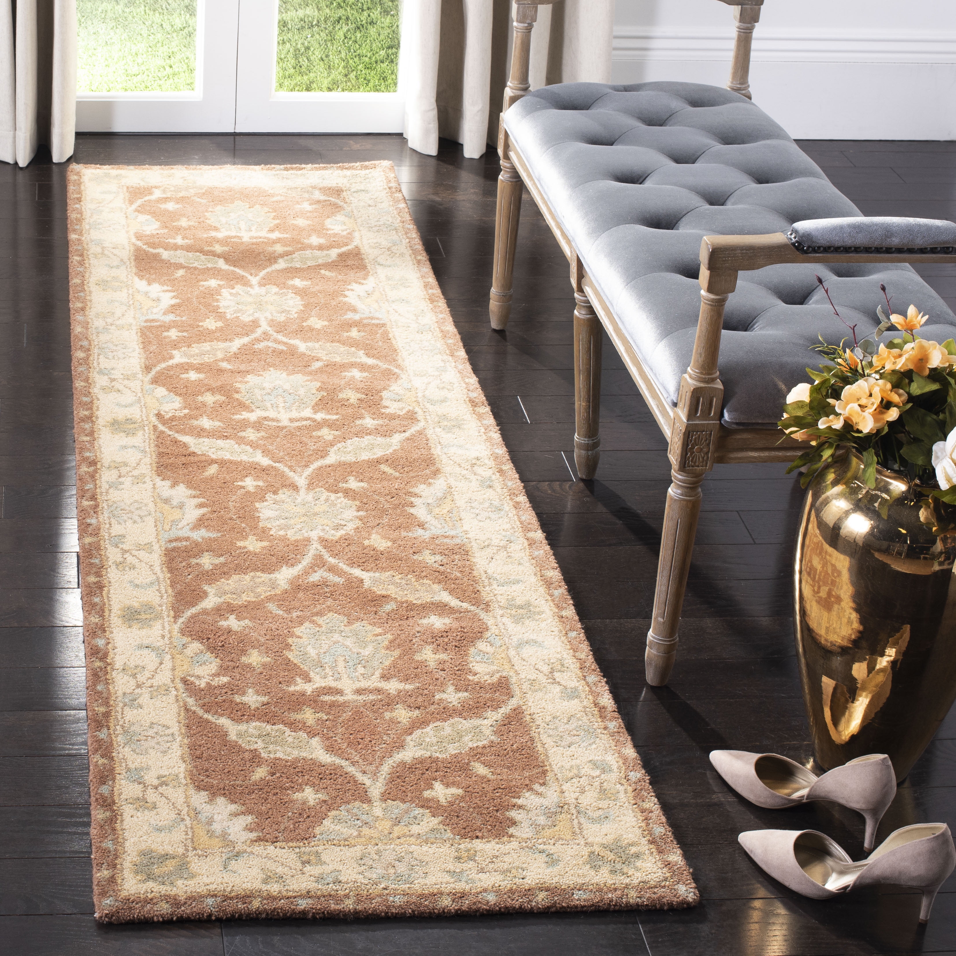 Handmade Brown and Taupe Wool Runner Rug
