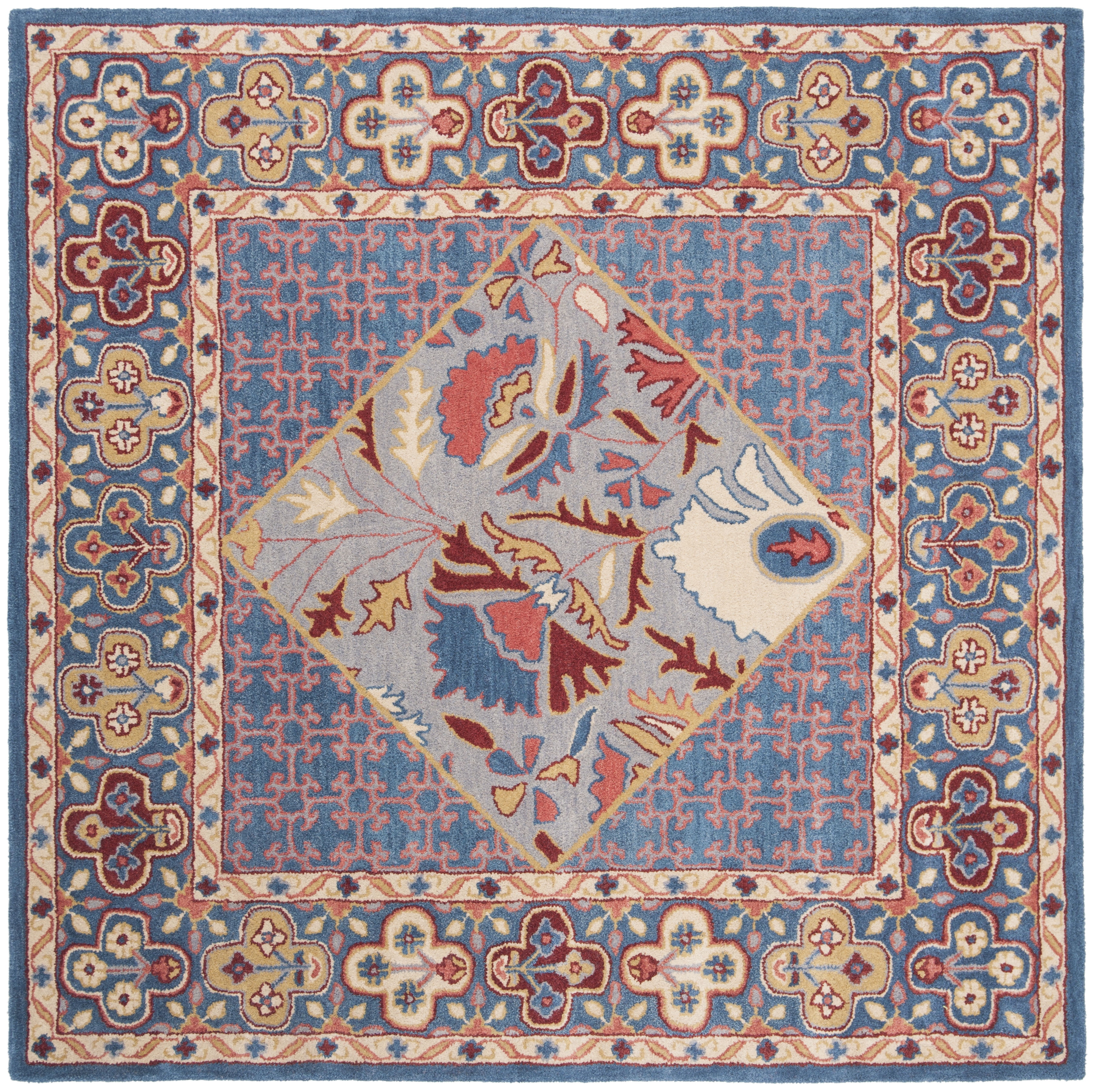 SAFAVIEH Antiquity Harland Oriental Area Rug, Blue/Red, 6' x 6' Square