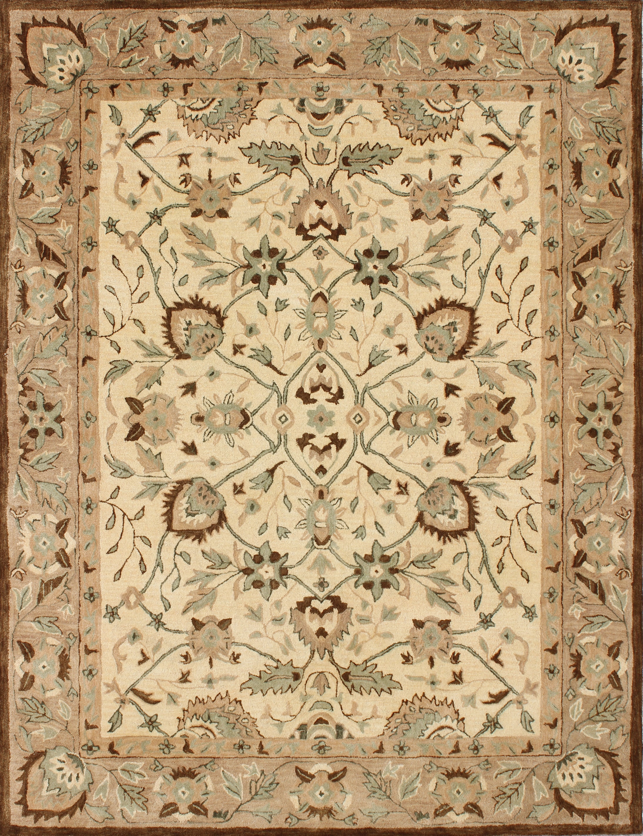 Handmade Ivory & Beige Wool Tufted Rug 9' x 12'