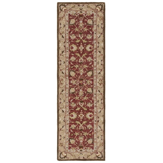 SAFAVIEH Antiquity Jaki Oriental Wool Runner Rug, Red/Beige, 2'3" x 8'
