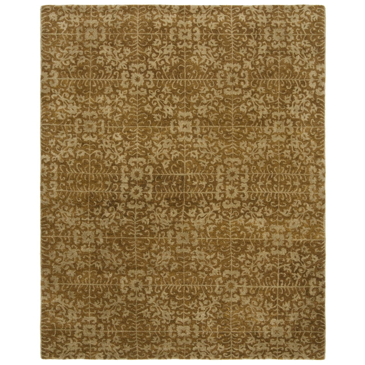 Antiquity Gold and Beige Hand-Tufted Wool Area Rug 4' x 6'