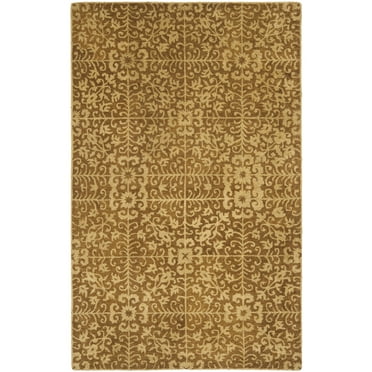 SAFAVIEH Antiquity Katelynn Geometric Wool Area Rug, Gold/Beige, 5' x 8'