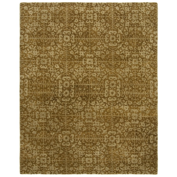 SAFAVIEH Antiquity Katelynn Geometric Wool Area Rug, Gold/Beige, 7'6" x 9'6"