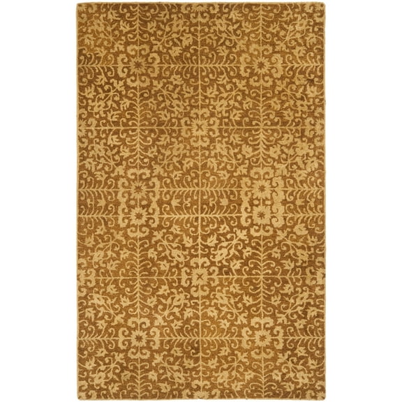 SAFAVIEH Antiquity Katelynn Geometric Wool Area Rug, Gold/Beige, 9'6" x 13'6"