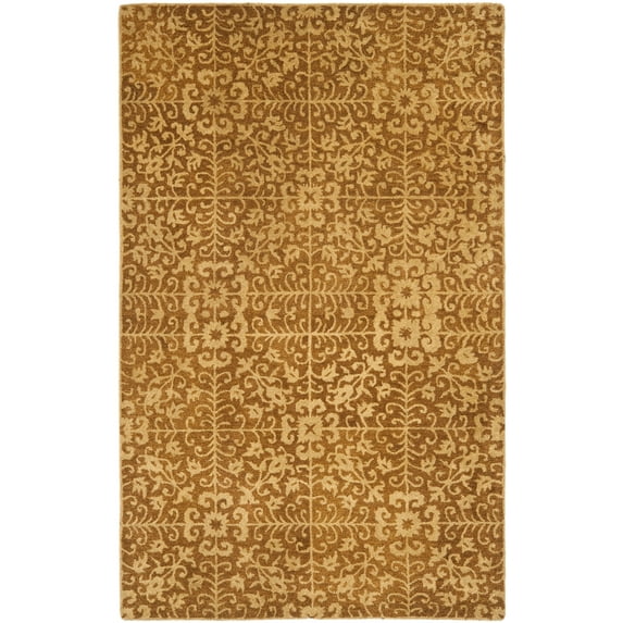 SAFAVIEH Antiquity Katelynn Geometric Wool Area Rug, Gold/Beige, 9'6" x 13'6"