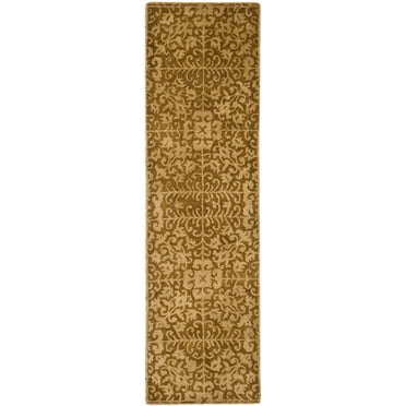 SAFAVIEH Antiquity Katelynn Geometric Wool Runner Rug, Gold/Beige, 2'3" x 16'