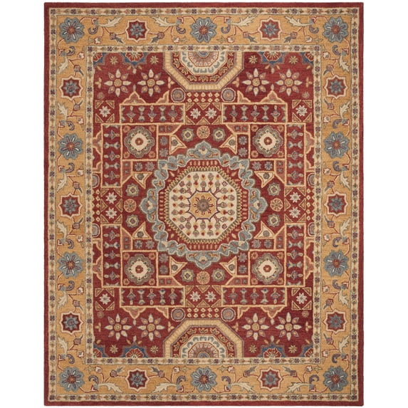 SAFAVIEH Antiquity Kynaston Traditional Wool Area Rug, Red/Orange, 8' x 10'