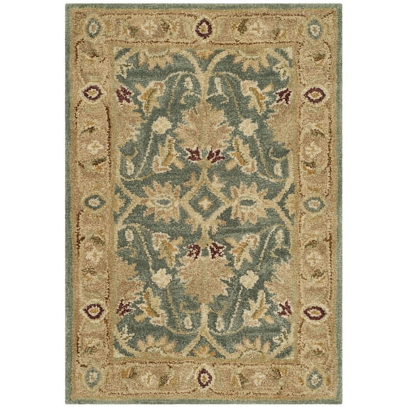 SAFAVIEH Antiquity Lagrange Oriental Wool Area Rug, Teal Blue/Taupe, 2' x 3'
