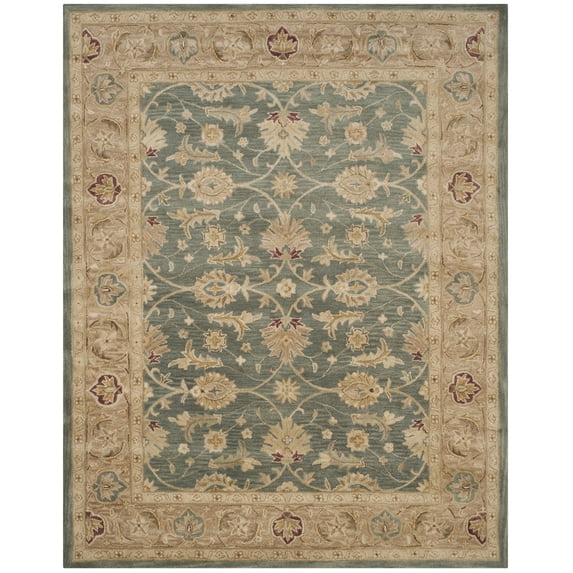 SAFAVIEH Antiquity Lagrange Oriental Wool Area Rug, Teal Blue/Taupe, 8'3" x 11'