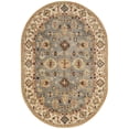 thumbnail image 1 of SAFAVIEH Antiquity Langston Floral Bordered Wool Area Rug, Blue/Ivory, 4'6" x 6'6" Oval, 1 of 9