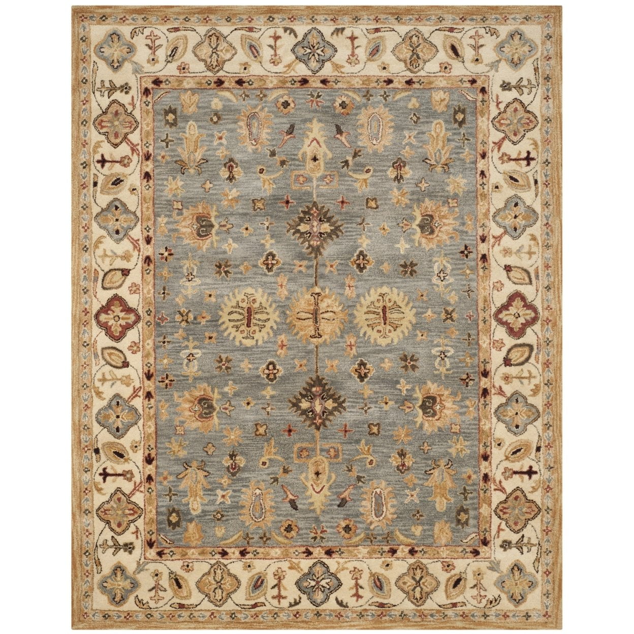 Handmade Blue Wool 6' x 9' Tufted Area Rug