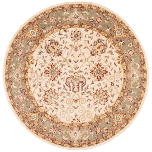 SAFAVIEH Antiquity Lilibeth Oriental Wool Area Rug, Ivory, 6' x 6' Round