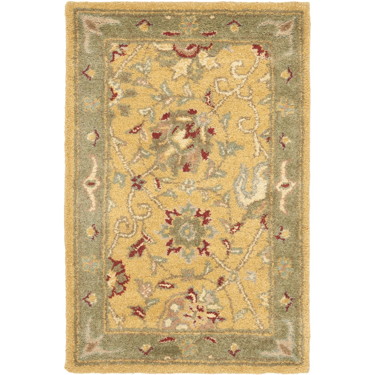 Handmade Gold Tufted Wool 2' x 3' Area Rug