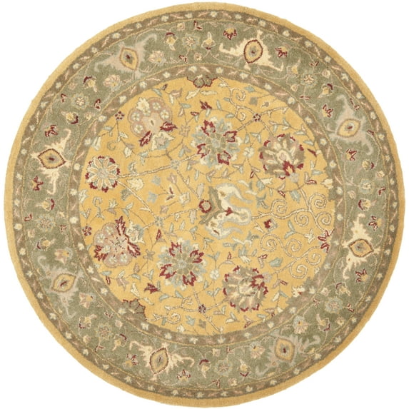 SAFAVIEH Antiquity Lilibeth Oriental Wool Area Rug, Gold, 3'6" x 3'6" Round