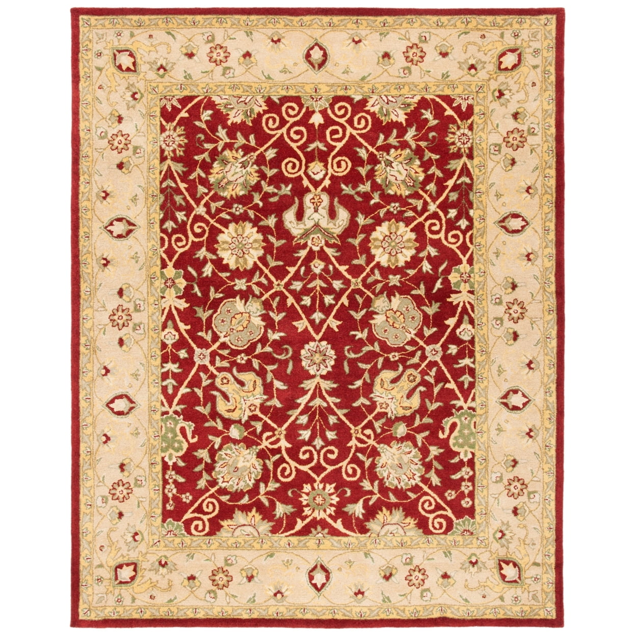 Handmade Rust Wool Tufted Round Rug 42"