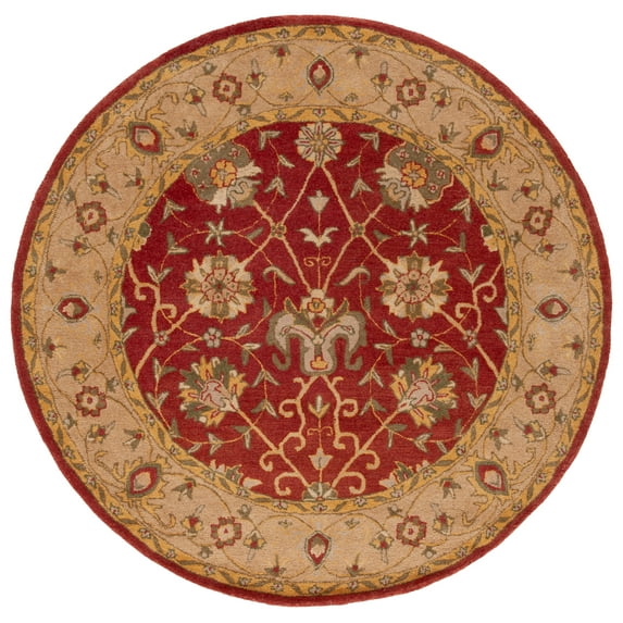 SAFAVIEH Antiquity Lilibeth Oriental Wool Area Rug, Rust, 6' x 6' Round
