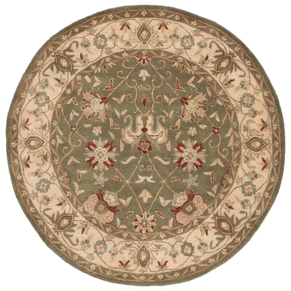 SAFAVIEH Antiquity Lilibeth Oriental Wool Area Rug, Sage, 8' x 8' Round