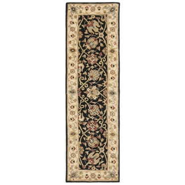 SAFAVIEH Antiquity Lilibeth Traditional Floral Wool Runner Rug, Black, 2'3" x 8'