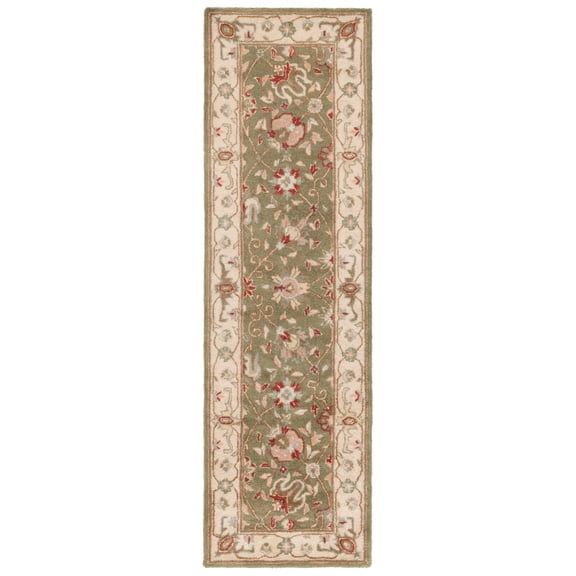 SAFAVIEH Antiquity Lilibeth Oriental Wool Runner Rug, Sage, 2'3" x 8'