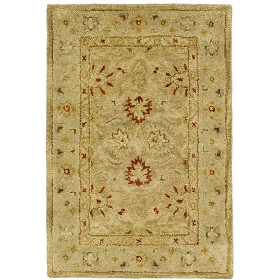 SAFAVIEH Antiquity Lorraine Floral Bordered Wool Area Rug, Brown/Beige, 2' x 3'