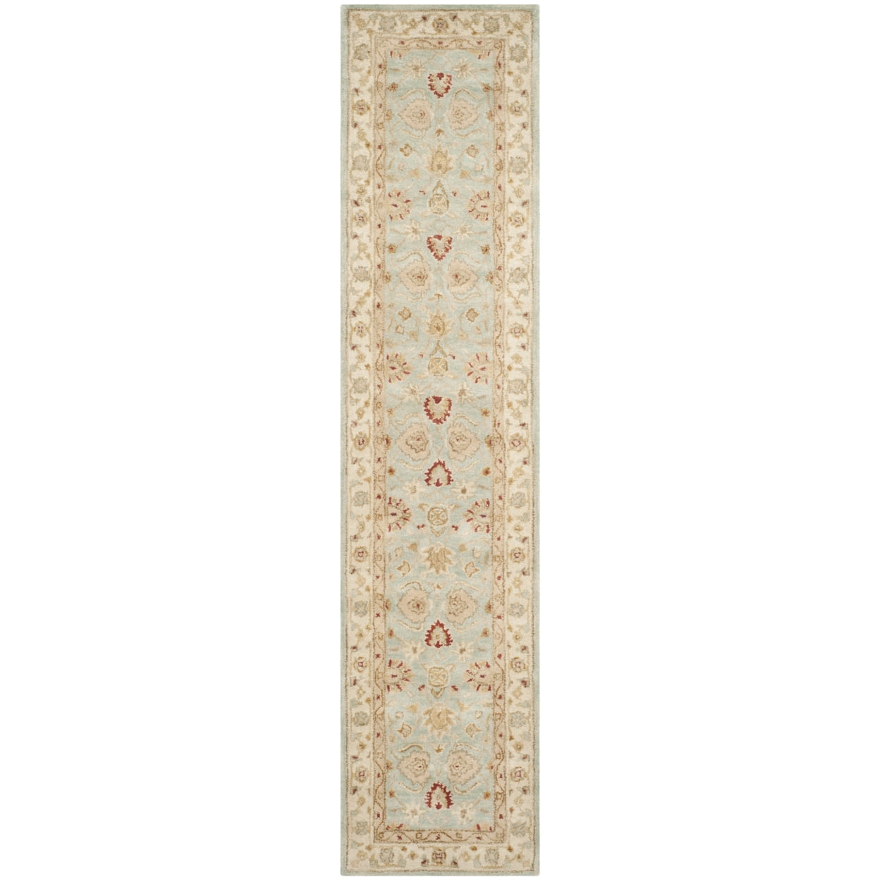 Antiquity Grey Blue and Beige Wool Hand-Tufted Runner Rug