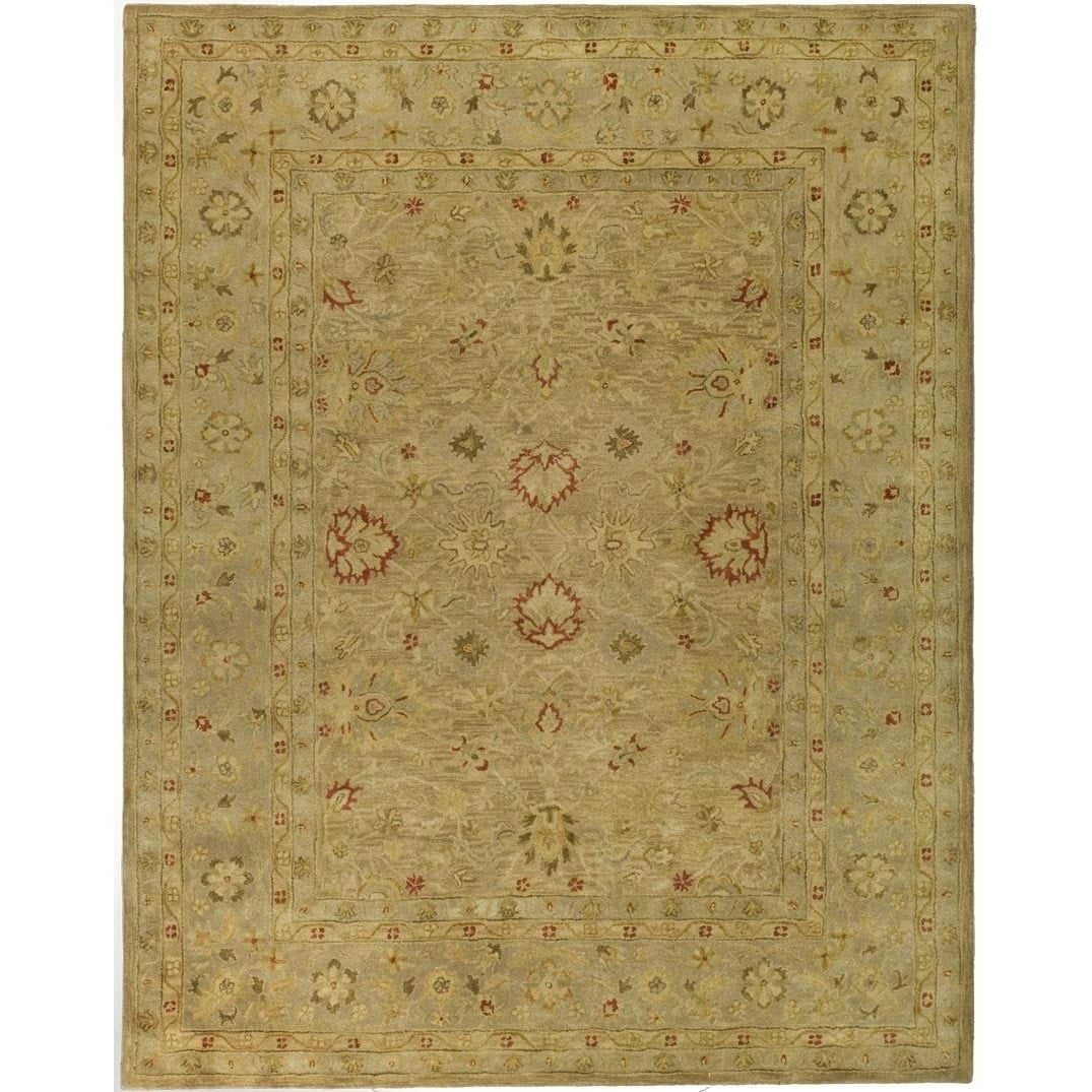 Heirloom Brown and Beige Wool 6' Square Area Rug