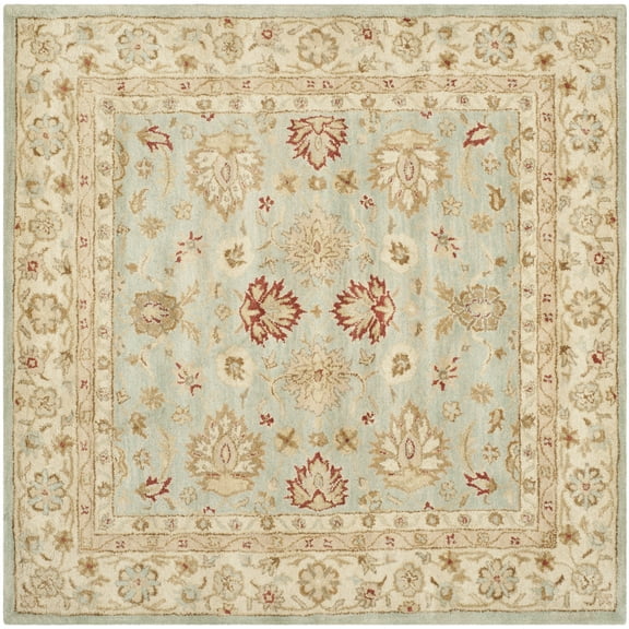 SAFAVIEH Antiquity Lorraine Oriental Wool Area Rug, Grey Blue/Beige, 10' x 10' Square